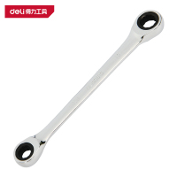 得力(deli)DL191415 双梅花快扳 14×15mm 铬钒钢 银色 1把