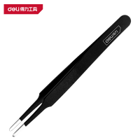 得力(deli)DL396102 镊子 120mm平头发黑 黑 1支