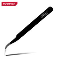 得力(deli)DL396103 镊子 120mm弯头发黑 黑 1支