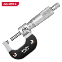 得力(deli)DL321025 外径千分尺 0-25mm 专业电镀 银色 1把