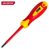 得力(deli)DL514080 绝缘十字螺丝批 PH1*80mm 红色 1支