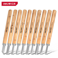 得力(deli)DL359010木柄雕刻刀10件套 黄 1把