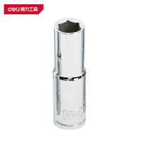 得力(deli)DL4321 12.5mm系列六角长套筒 21mm 银色 1支