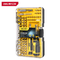 得力(deli)DL3565 棘轮手柄精密螺丝刀 65件套 黄 1套