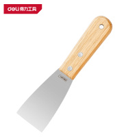 得力(deli)DL-HD2C 木柄油灰刀 2寸 银 1把