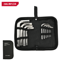 得力(deli)DL3109 标准平头内六角组套 9件套布包 银 1套