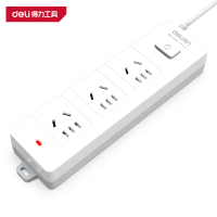 得力(deli)T820330 延长线插座 3组3米 PE袋装 白色 1个