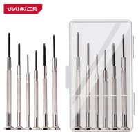 得力(deli)DL3206 钟表批 6件套金属柄 银 1套