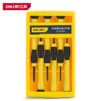 得力(deli)DL3206A 钟表批 6件套橡塑柄 黄 2套