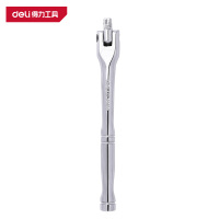 得力(deli)DQ2555 10mm系列转向手柄 8寸 银色 1支