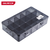 得力(deli)DL432307 零件盒 28×18×6cm 15格 黑 1只
