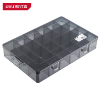 得力(deli)DL432308 零件盒 33.5×23×6cm 24格 黑 1只