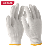 得力(deli)DL521001 棉纱手套 L码 加厚 白色 12副 1包