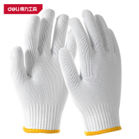 得力(deli)DL521003 涤纶手套 L码 白色 12副 1包