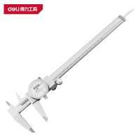 得力(deli)DL92200B 带表卡尺 200mm 专业 银色 1把