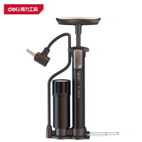 得力(deli)DL-QT014 打气筒 Φ38*260mm 短款双增压带表 黑 1个