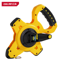 得力(deli)DL9050G 架式钢卷尺 50m*12.5mm 三倍速塑壳 黄色 1把