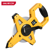 得力(deli)DL9100 架式钢卷尺100m*12.5mm 塑壳 黄色 1把