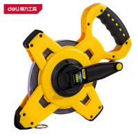 得力(deli)DL9100G 架式钢卷尺 100m*12.5mm 三倍速塑壳 黄色 1把
