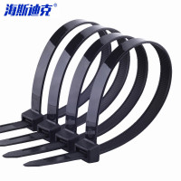 海斯迪克 黑色自锁式强力卡扣大号尼龙扎带(100根) 长30cm宽7.5mm H-117