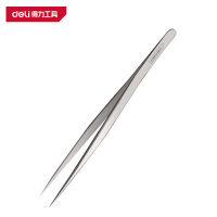 得力(deli)DL396212 302不锈钢镊子 SA-12直尖型 135mm 银色 1支