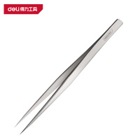 得力(deli)DL396216 302不锈钢镊子 SA-16宽尖型 125mm 银色 1支