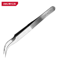 得力(deli)DL396203 镊子 120mm弯头不锈钢 银 1支