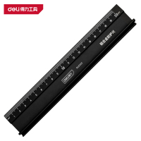 得力(deli)DL8220 防护尺 200mm 铝合金 黑色 1把