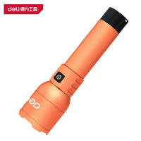 得力(deli)DL551027 变焦手电筒 1000lm 3000mAh 变焦反充 橙色 1个