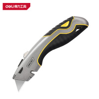得力(deli)DL411 工业级重型锌合金实用割刀 SK2_T型内置3刀片 灰 1把