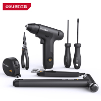 得力(deli)HT0208_home系列 7.2V锂电钻组套8件 黑色 1套