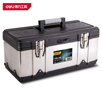 得力 不锈钢工具箱 DL432717 17寸 黑色 1只