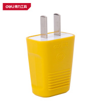 得力(deli)T18296 电源插头二插 250V~10A 黄色 1个