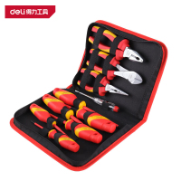 得力 VDE绝缘电工维修组套 DQ91003 黑色 10件 1套