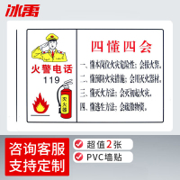 冰禹 BYlf-68 PVC消防标识牌 F19四懂四会(2张)
