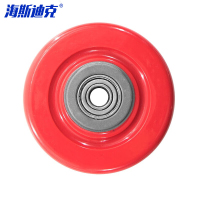 海斯迪克 红色全包PVC脚轮 HKsq-297 单轮 4寸 1个