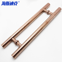 海斯迪克 加厚不锈钢玻璃门拉手 HKsq-67 38mm×800mm×500mm 圆管玫瑰 1个