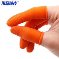 海斯迪克 实验室防护加厚防滑手指套 HKCL-470 橘黄色 L码 100只 1包