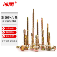 冰禹 外六角自攻自钻螺丝钉 BYsy-57 碳钢 彩锌 GB15856.4 全牙 4.8*30 1个