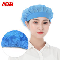 冰禹 防尘工作帽 BYsy-17 涤棉 宽边蓝色 1顶