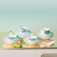 康巴赫金翡翠骨瓷餐具25头LPB-JFCGC025