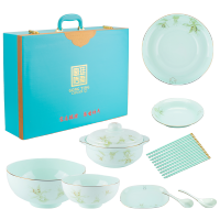 宫廷传奇金玉兰66头青瓷餐具GT-YL66T.