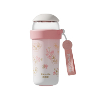 独角犀Rhino.life[陌上花开]系列 陶瓷覆层茶水分离杯400ml 桃夭粉 TD50205306.