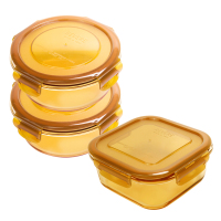 REVERE琥珀色耐热玻璃保鲜盒3件套3件套-C.