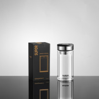 苏泊尔(SUPOR)双层耐热玻璃提环杯320ML.行砚黑KCG32BR10