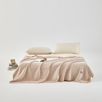 无印良品秋冬加厚保暖羊毛混纺婴儿可机洗毛毯柔软亲肤大尺寸家居毯