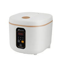 艾贝丽迷你圆形电饭煲3L以下白色机械操控不锈钢内胆底盘加热小容量家用