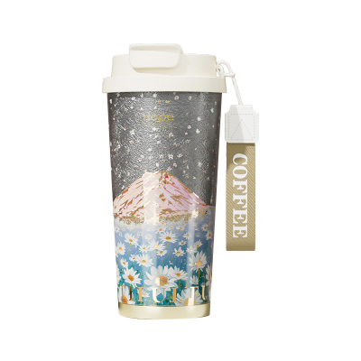 YOTU 纯钛保温随行双饮便携咖啡杯富士山 YOTO-07 520ml