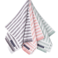 洁丽雅(grace) 210026 条纹毛巾3条装 纯棉 灰+绿+粉 74*34cm (单位:组)