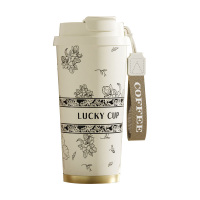 YOTU 梵高带不锈钢内胆保温双饮咖啡杯栀子花YOTO-05 500ml 1个